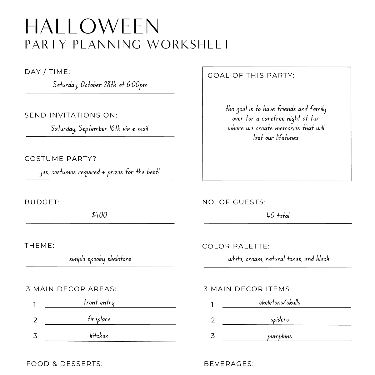 Halloween Costume Party Planning