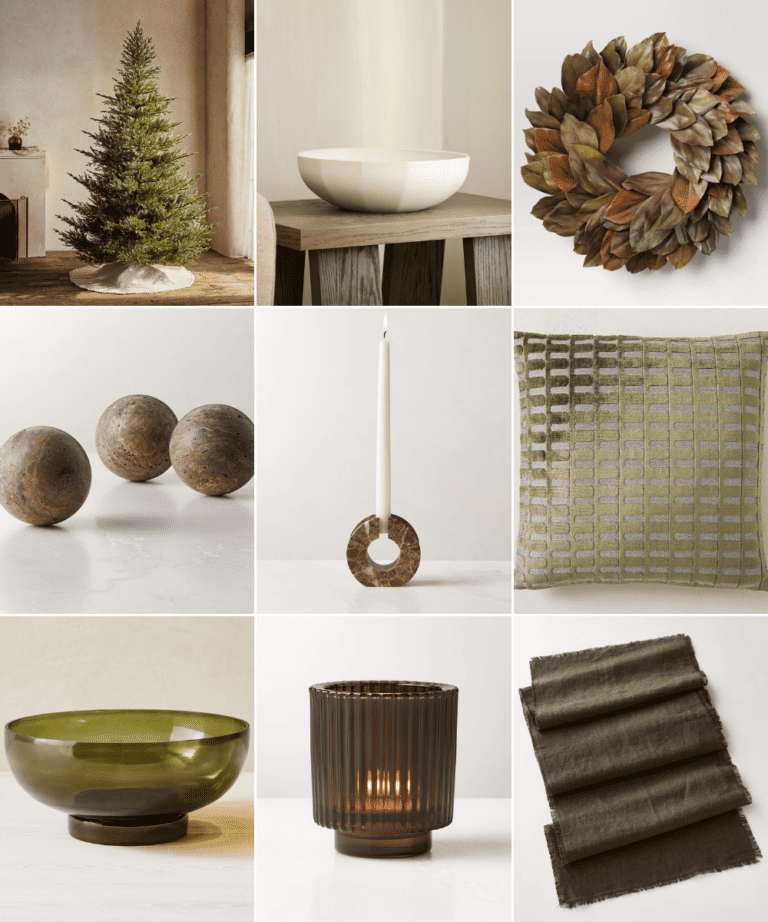 Christmas Decor Ideas Olive Green and Brownstone